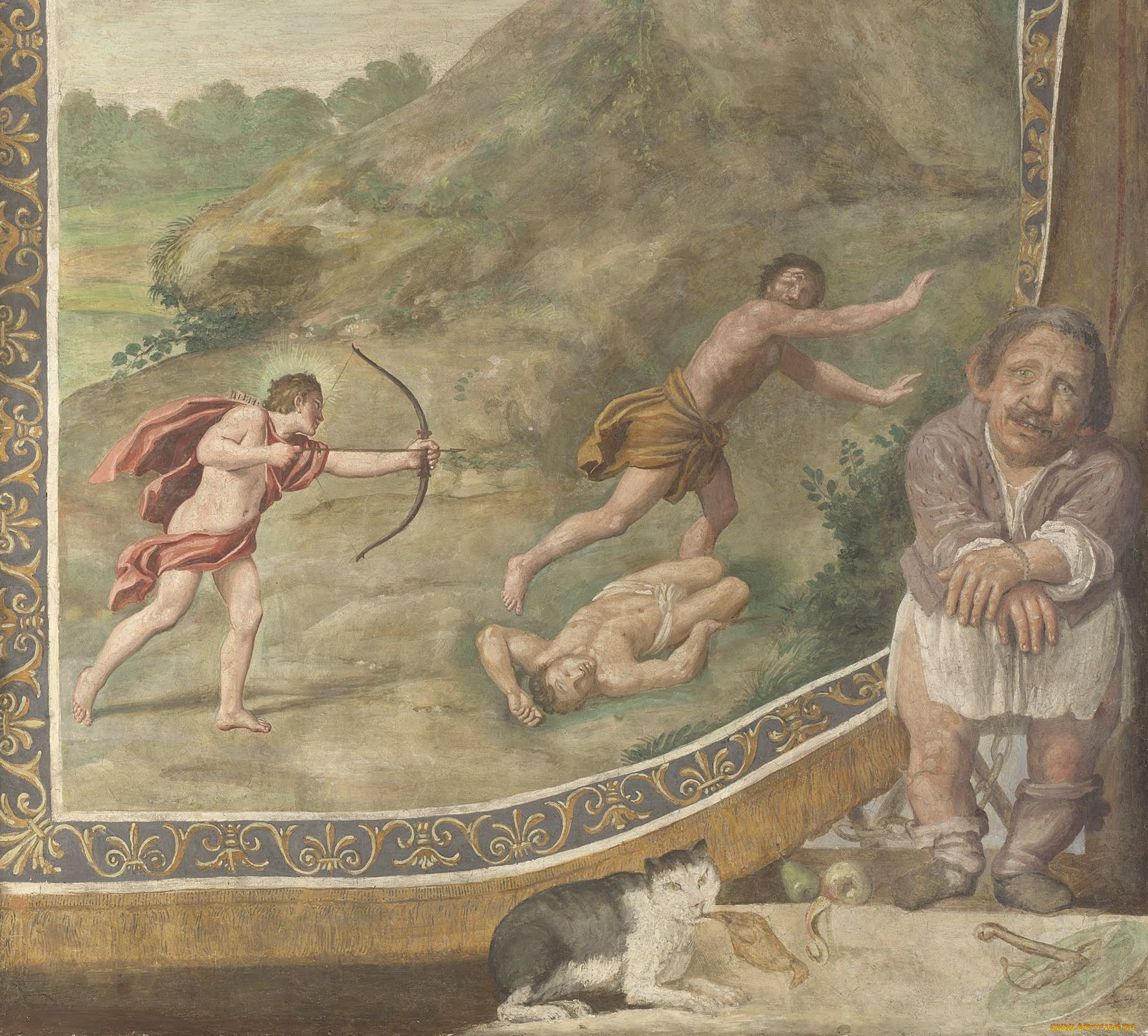 domenico, zampieri, apollo, killing, the, cyclops, , domenichino